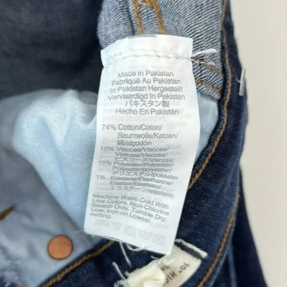 Madewell Jeans Womens 25 Blue 10 Inch High Rise Skinny‎ Stretch Casual Modern
